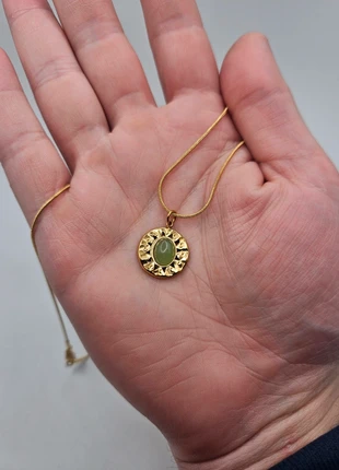 Stainless steel groene smaragd ketting, merk: Boutiek, staat: Nieuw zonder prijskaartje, € 5,95, € 6,95 inclusief Kopersbescherming Pro