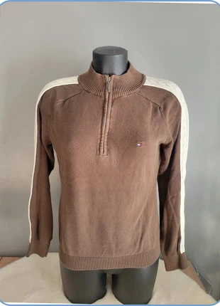 pull 1/4 zip marron et blanc tommy hilfiger taille L, marke: Tommy Hilfiger, zustand: Sehr gut, größe: L / 40 / 12, 12,00 €, 13,30 € inklusive Vinted-Käuferschutz