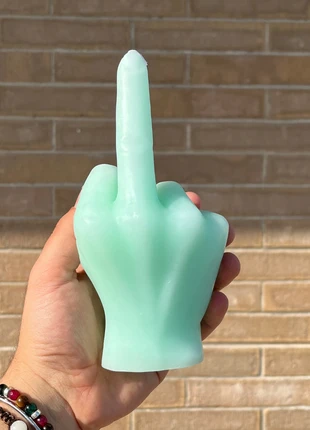 Finger Candle - Mint Green Wax Statement Piece - 310g - 10x9x17cm - Novelty Home Decor, merk: housevitamin, staat: Als nieuw, € 16,95, € 18,50 inclusief Kopersbescherming Pro