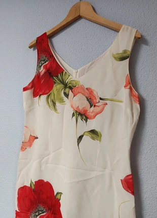 Vestido gasa tirantes fluido blanco flores rojas cremallera Michel Bustos Talla 44, marque: Michel Bustos, état: Très bon état, taille: XXL / 44 / 16, 12,00 €, 13,30 € Protection acheteurs incluse