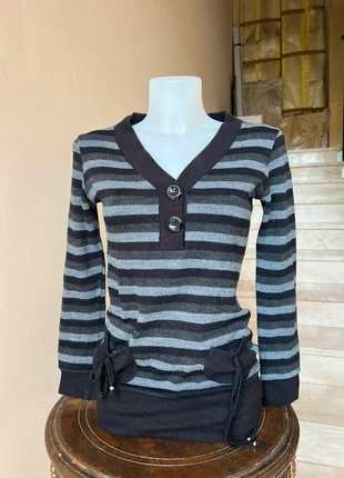 Y2k emo top long sleeve righe stile, marque: EMO, état: Très bon état, taille: M / 38 / 10, 13,00 €, 14,35 € Protection acheteurs incluse