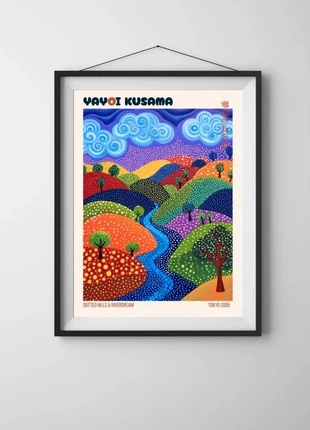 Affiche / Poster – Collines et Rêve de Rivière – Format A3 (29,7 x 42 cm), marque: Yayoi Kusama, état: Très bon état, 11,00 €, 12,25 € Protection acheteurs (Pro) incluse