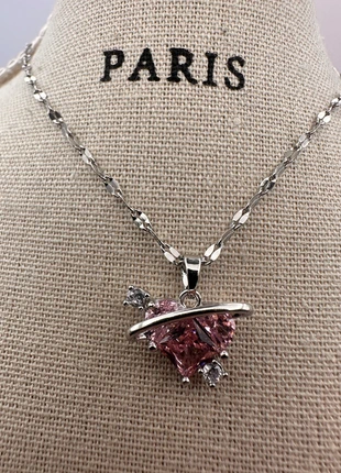 Pink Heart Crystal Pendant Necklace, condition: New with tags, £3.00, £3.85 includes Buyer Protection Pro