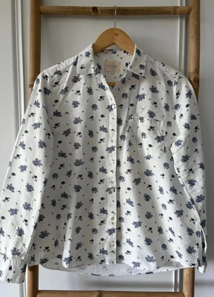 Chemise Tomboy - Sézane - Motif Fleuri blanc et bleu - Taille M 38, brand: Sézane, condition: Very good, size: M / 38 / 10, €50.00, €53.20 includes Buyer Protection