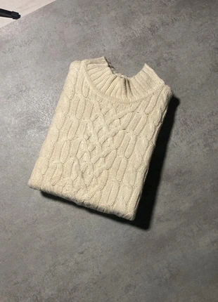 Pull Aran Vintage Irish Wool en 100% pure laine Beige en maille torsadée taille L, brand: Aran Crafts, condition: Very good, size: L, €34.99, €37.44 includes Buyer Protection