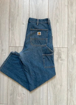 Jean baggy /large single knee pants Carhartt bleu clair logo brodé taille 32x32, brand: Carhartt, condition: Very good, size: W32, €50.00, €53.20 includes Buyer Protection