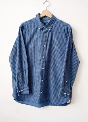 Chemise Tommy Hilfiger XL bleu à motifs Preppy Officecore, merk: Tommy Hilfiger, staat: Heel goed, maat: XL, € 12,00, € 13,30 inclusief Kopersbescherming Pro