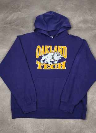 Sweat à capuche violet Y2K hoodie universitaire Oakland Tech bulldog vintage USA – Homme M, marca: Vintage Dressing, estado: Bom, tamanho: M, €18.00, €19.60 inclui Proteção do Comprador