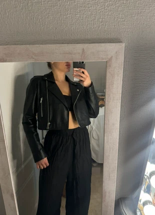 Cropped Leather Jacket Barneys Originals in Black, marca: Barneys Originals, estado: Bueno, tamaño: M / 38 / 10, 60,00 €, 63,70 € Protección al comprador incluida