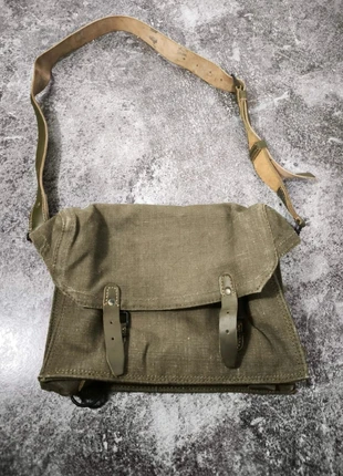 Musette TAP 1956 armée française – sac bandoulière vintage militaire unisexe toile et cuir, marque: Army, état: Très bon état, 54,00 €, 57,40 € Protection acheteurs incluse
