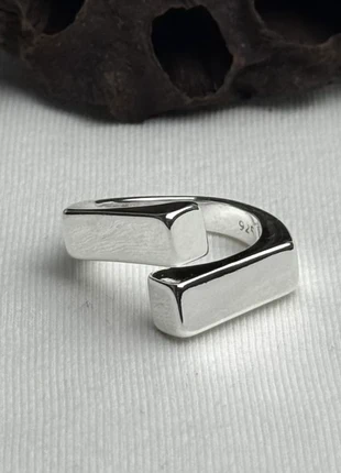 Bague géométrique en argent 925 design ajustable ring, bague chic argenté, marque: Argent, état: Très bon état, taille: Ajustable, 10,00 €, 11,20 € Protection acheteurs incluse