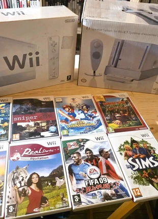 Pack Nintendo Wii complet en boîte + 2.1 Speaker System + 9 jeux, marque: Wii, état: Bon état, 90,25 €, 95,46 € Protection acheteurs incluse