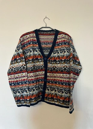 Cardigan di lana donna fantasia multicolor, staat: Heel goed, maat: XL / 42 / 14, € 5,00, € 5,95 inclusief Kopersbescherming