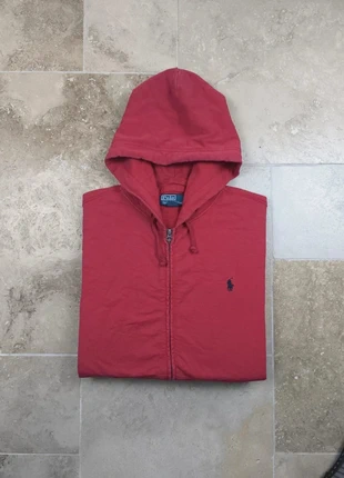Sweat a capuche full zip Ralph Lauren - Homme XL - Rouge clair logo marine, marque: Ralph Lauren, état: Très bon état, taille: XL, 40,00 €, 42,70 € Protection acheteurs (Pro) incluse