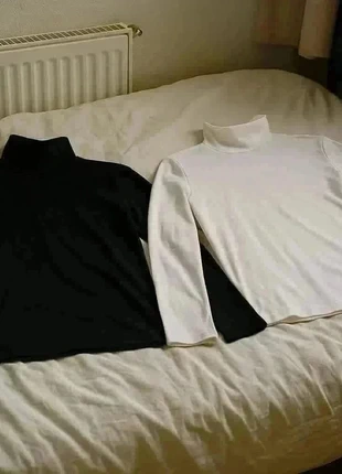 Lot 2 Tops Col Roulé – Noir & Blanc – Minimal / Doux / Seconde Peau / Hiver, brand: Atelier Monochrome, condition: Very good, size: M / 38 / 10, €42.99, €45.84 includes Buyer Protection Pro
