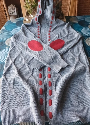 Gilet à capuche gris et rouge torsadé T40-42, brand: Inconnu, condition: New without tags, size: XL / 42 / 14, €8.00, €9.10 includes Buyer Protection