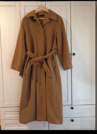 Vintage Camel Wool Coat Zara Woman 2000's | Belted Long Trench Style | Size M, marca: Zara, estado: Muito bom, tamanho: M / 38 / 10, €28.20, €30.31 inclui Proteção do Comprador