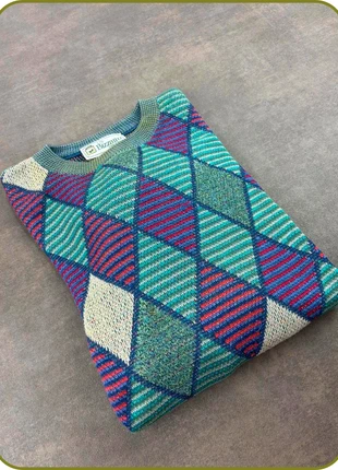 Pull vintage à losanges multicolores Bizzarro made in Italy taille L, marque: Vintage Dressing, état: Très bon état, taille: L, 32,00 €, 34,30 € Protection acheteurs incluse