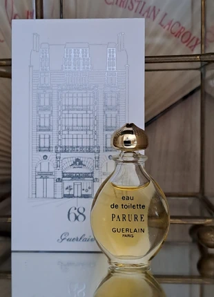 Miniature parfum Parure, Goutte G2, Guerlain 4 ml, et sa carte parfumée, marque: Guerlain, état: Neuf avec étiquette, 25,00 €, 26,95 € Protection acheteurs incluse