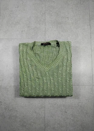 Pull - Torsadé - Vert - Col V - 100% Coton - Taille L - #55, brand: Vintage Dressing, condizioni: Ottime, taglia: L / IT 44 / EU 40, €10.00, €11.20 include la Protezione acquisti