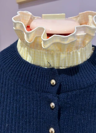 Col amovible double volant vichy jaune pâle, marca: Fait Main, estado: Nuevo con etiquetas, 8,00 €, 9,10 € Protección al comprador Pro incluida