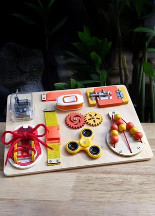 Wooden Sensory Activity Board with Fidget Spinner and Locks, brand: NO LABEL, condition: Very good, size: One size, £13.99, £15.41 includes Buyer Protection Pro