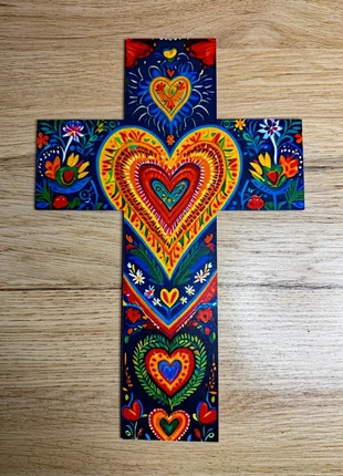 Croix en bois décoré, d'inspiration mexicaine, condition: New with tags, €6.90, €7.95 includes Buyer Protection Pro