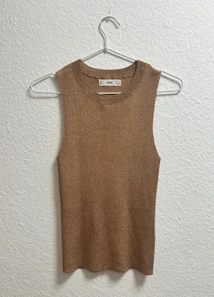 Mango Party-Top in Bronze-Farbe, marque: Mango, état: Très bon état, taille: S / 36 / 8, 4,50 €, 5,43 € Protection acheteurs incluse