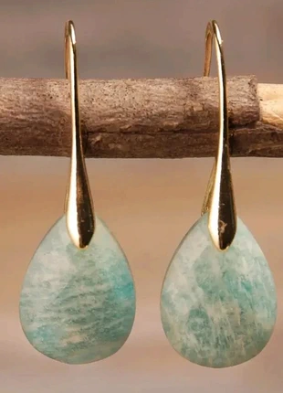 Boucles d'oreilles pendantes en amazonite naturelle, brand: coeur de bijou, condition: New without tags, €15.00, €16.45 includes Buyer Protection