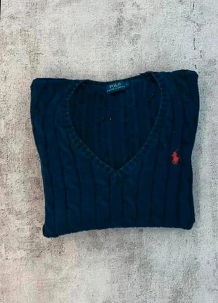 Pull Ralph Lauren torsadé bleu marine col V logo bordé taille L, marque: Ralph Lauren, état: Très bon état, taille: L / 40 / 12, 38,00 €, 40,60 € Protection acheteurs incluse