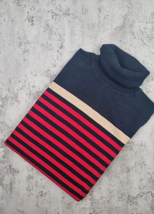 Pull col roulé Tommy Hilfiger rayé bleu marine et rouge – Taille M Femme, brand: Tommy Hilfiger, condition: Very good, size: M / 38 / 10, €25.00, €26.95 includes Buyer Protection Pro