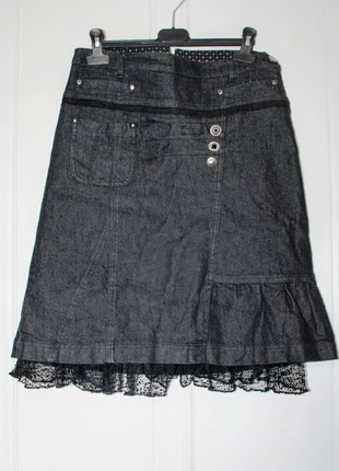 Jupe mi longue jean et froufrous vintage, état: Très bon état, taille: M / 38 / 10, 9,00 €, 10,15 € Protection acheteurs incluse