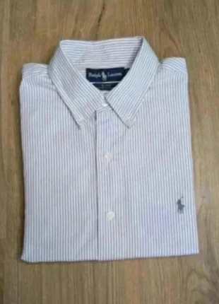 Chemise manches longues Ralph Lauren rayée Gris et Blanc logo anthracite | Taille XXL, marca: Ralph Lauren, estado: Muito bom, tamanho: XXL, €24.00, €25.90 inclui Proteção do Comprador Pro