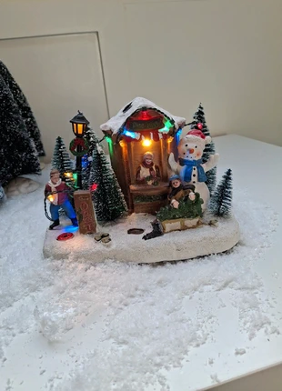 Kerst dorp tafereel – kerstboomverkoop – LED verlichting – sfeervol & netjes, estado: Muito bom, €20.00, €21.70 inclui Proteção do Comprador