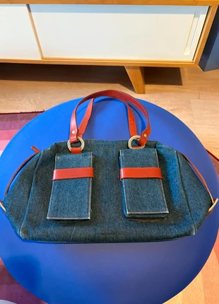 Grand sac en jean 00s y2k cuir rouge, marque: Vintage Dressing, état: Très bon état, 18,00 €, 19,60 € Protection acheteurs incluse