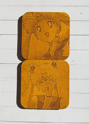 Lot de 2 dessous de verre / Sailor Moon, brand: Fait Main, condition: Very good, €12.00, €13.30 includes Buyer Protection Pro