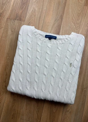 Pull torsadé tressé cable knit Ralph Lauren blanc col rond taille M, marque: Ralph Lauren, état: Bon état, taille: M / 38 / 10, 35,00 €, 37,45 € Protection acheteurs (Pro) incluse