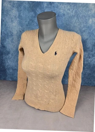 polo ralph lauren pull beige col v laine cable knit taille XS | 32A, marque: Ralph Lauren, état: Très bon état, taille: XS / 34 / 6, 48,00 €, 51,10 € Protection acheteurs (Pro) incluse