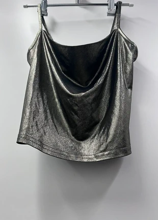 metallic strappy top, marque: Miss Selfridge, état: Très bon état, taille: XS / 34 / 6, 10,00 €, 11,20 € Protection acheteurs incluse