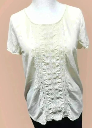 Haut Sézane blanc en dentelle – Taille 38 - 100 % soie, marque: Sézane, état: Très bon état, taille: M / 38 / 10, 23,00 €, 24,85 € Protection acheteurs incluse