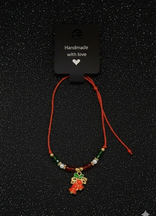 Joli Bracelet Clochettes de Noël Perles Rouges Vertes & Or Neuf, état: Neuf sans étiquette, 2,00 €, 2,80 € Protection acheteurs incluse