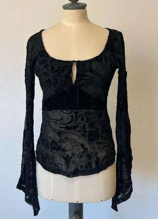 Blusa semitransparente manga acampanada Vintage, marque: Vintage Dressing, état: Très bon état, taille: L / 40 / 12, 28,00 €, 30,10 € Protection acheteurs incluse