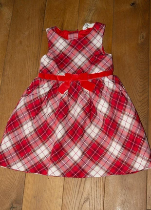 Festliches Kleid Karokleid Gr. 110 H&M weiß rot gold, merk: H&M, staat: Heel goed, maat: 5 jaar / 110 cm, € 8,00, € 9,10 inclusief Kopersbescherming