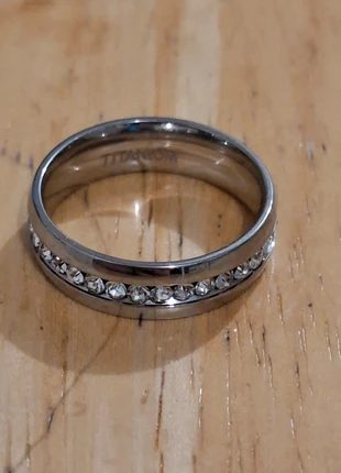 Titanium steel sparkling wedding band ring Q, brand: Titanium, condition: New without tags, size: 18.5 mm / Q½, £4.99, £5.94 includes Buyer Protection