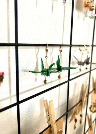 Origami crane earrings with glass beads (Kraanvogel), brand: OrigamiStyle, condizioni: Nuovo senza cartellino, €8.50, €9.63 include la Protezione acquisti Pro