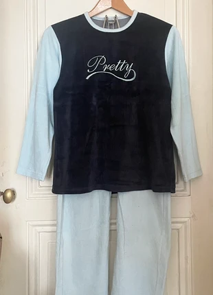 Pyjama doux et chaud en velours ras - taille 14 ans, marque: Coton, état: Très bon état, taille: 14 ans / 164 cm, 8,00 €, 9,10 € Protection acheteurs incluse