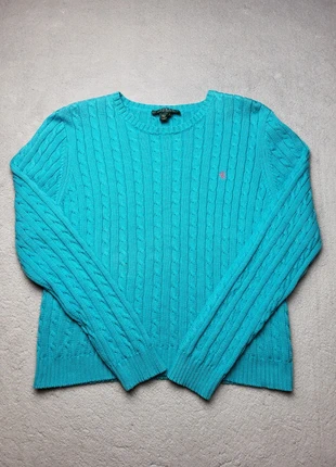 Pull torsadé col rond Ralph Lauren Bleu clair 100% coton - Logo brodé - Taille L / 40 / 12, marke: Ralph Lauren, zustand: Sehr gut, größe: L / 40 / 12, 25,00 €, 26,95 € inklusive Vinted-Käuferschutz