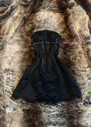 Vintage y2k beaded sequin structured evening party 2000s mini dress with lace up back, brand: Morgan & Co., condition: Very good, size: M / UK 12-14, £49.00, £52.15 includes Buyer Protection