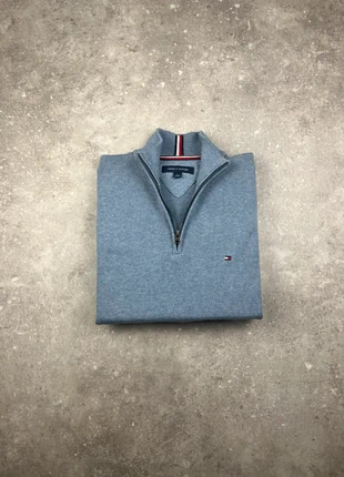 Pull Half-zip 1/4 Zip Col Camionneur Tommy Hilfiger Taille M Homme Bleu Logo Brodé 100% Coton #T119, brand: Tommy Hilfiger, condition: Very good, size: M, €34.00, €36.40 includes Buyer Protection Pro