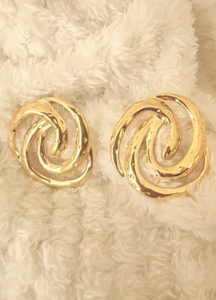 Boucles d’oreilles spirale dorée – acier inoxydable, marque: Milë Mila, état: Neuf avec étiquette, 16,90 €, 18,45 € Protection acheteurs incluse